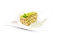 Tiramisu with green tea powder Royalty Free Stock Photo