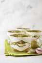 Tiramisu with matcha green tea Royalty Free Stock Photo