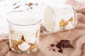 Tiramisu Mousse Chocolate Dessert in Glass Cup Royalty Free Stock Photo