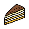 tiramisu slice sweet food color icon vector illustration