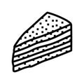 tiramisu slice sweet food line icon vector illustration