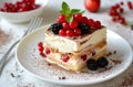 Tiramisu topped with berries