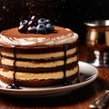 Tiramisu , traditional popular sweet dessert cake