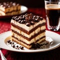 Tiramisu , traditional popular sweet dessert cake