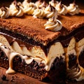 Tiramisu , traditional popular sweet dessert cake