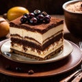 Tiramisu , traditional popular sweet dessert cake