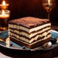 Tiramisu , traditional popular sweet dessert cake