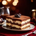 Tiramisu , traditional popular sweet dessert cake