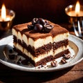 Tiramisu , traditional popular sweet dessert cake