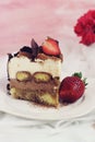 Tiramisu and vanilla cake Royalty Free Stock Photo