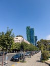 Tirana, Albania - 05 august 2023: Modern apartment building Forever Green Tower. Tirana, Albania