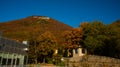 TIRANA, ALBANIA: Beautiful landscape with views of Dajti Mountain. Royalty Free Stock Photo