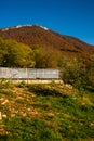 TIRANA, ALBANIA: Beautiful landscape with views of Dajti Mountain. Royalty Free Stock Photo