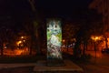 TIRANA, ALBANIA: Bunker monument and monument to victims of political repression. Royalty Free Stock Photo