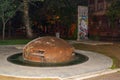 TIRANA, ALBANIA: Bunker monument and monument to victims of political repression. Royalty Free Stock Photo