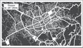 Tirana Albania City Map in Black and White Color in Retro Style. Outline Map