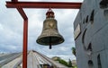 TIRANA,ALBANIA/DECEMBER 11,2017:Peace Bell. Made from spent cartridges. In memory of the riots of 1997.