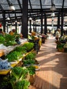 Tirana, Albania, June 2018 - Fruit and vegetable market. Stand with fresh fruit, mostly figs Royalty Free Stock Photo