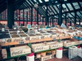 Tirana, Albania, June 2018 - Fruit and vegetable market. Stand with fresh fruit, mostly figs Royalty Free Stock Photo