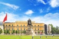 TIRANA, ALBANIA - MAY 12: Monument to Skanderbeg in Scanderbeg Square in the center of Tirana, Albania on MAY 12, 2016 in Tirana