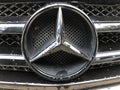 Tirana, Albania.October2020:Close up detail logo of Mercedes brand car