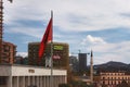 Tirana, Albania - September 1th 2022: Beautiful evening view to the National Opera, the Ethem Bey Mosque, Clock Tower, Ministry of Royalty Free Stock Photo