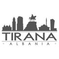 Tirana Albania Skyline Silhouette Design City Vector Art Famous Buildings. Royalty Free Stock Photo