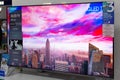 Tiraspol, Moldova - January 19, 2019: Samsung televisions at electronics store Hi-tech in Tiraspol