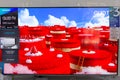 Tiraspol, Moldova - January 19, 2019: Samsung televisions at electronics store Hi-tech in Tiraspol