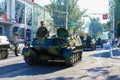 Tiraspol, Transnistria - September 2, 2020: military parade dedicated to the 30th anniversary of independence, ordered military