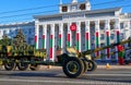 Tiraspol, Transnistria - September 2, 2020: military parade dedicated to the 30th anniversary of independence, ordered military