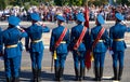 Tiraspol, Transnistria - September 2, 2020: military parade dedicated to the 30th anniversary of independence, soldiers in full