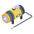 Tire air compressor icon, isometric style