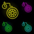 Tire air neon color set icon. Simple thin line, outline vector of car wash icons for ui and ux, website or mobile application Royalty Free Stock Photo