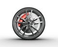 Tire and alloy wheel - 3d render Royalty Free Stock Photo