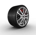 Tire and alloy wheel - 3d render Royalty Free Stock Photo