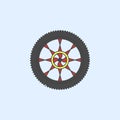 tire of bigfoot car field outline icon. Element of monster trucks show icon for mobile concept and web apps. Field outline tire of Royalty Free Stock Photo