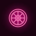 Tire of bigfoot car neon icon. Elements of bigfoot car set. Simple icon for websites, web design, mobile app, info graphics Royalty Free Stock Photo