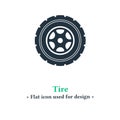 tire icon concept in trendy flat style. Royalty Free Stock Photo