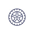 tire line icon, wheel of a car
