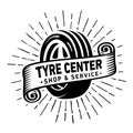 Tyre center, shop and service design template. Tire center Logo. Vector and illustration. Royalty Free Stock Photo