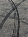 Tire marks on the asphalt Royalty Free Stock Photo