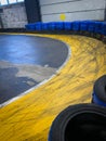Tire marks on road. Race track, safety and security Royalty Free Stock Photo