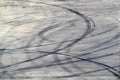 Tire marks on road track Royalty Free Stock Photo