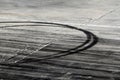 Tire marks on road track Royalty Free Stock Photo