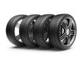 Tire with metal wheel. 3D Icon