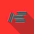 Tire pile icon, flat style