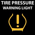 Tire pressure DTC code warning light icon. Car pictogram from dashboard - low pressure. Flat icon Royalty Free Stock Photo