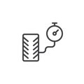 Tire pressure and manometer line icon