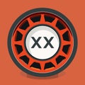 Tire pressure sensor calibration filled colorful initial logo idea